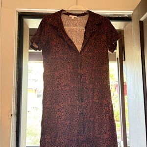 Leopard Print Button-Up Dress